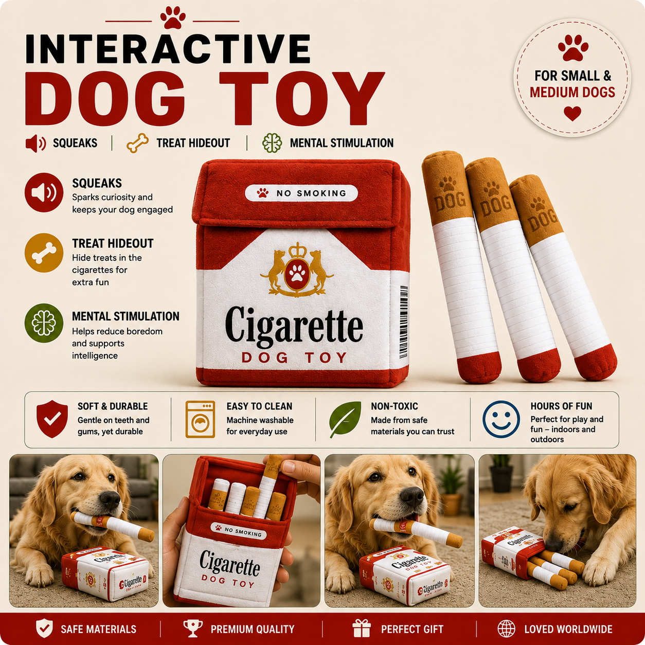 Pupack Cigarette Pack Dog Toy